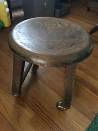 Antique stool with modern casters