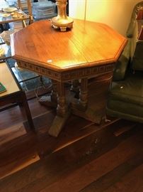 Vintage oak octagonal table