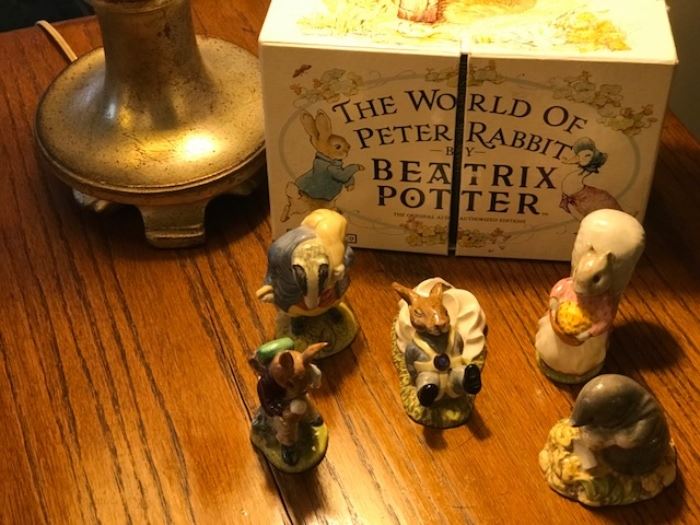 Beatrix Potter books and figurines