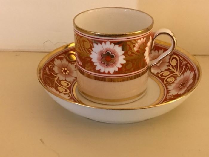 Set of worcester cups and saucers