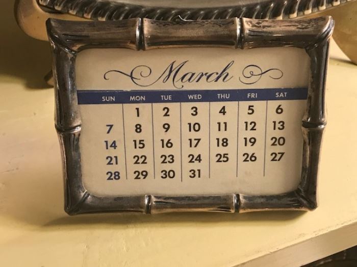 Tiffany Sterling Desk calendar