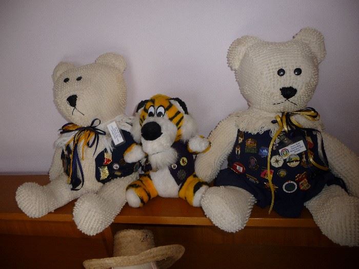 Blue and gold Bears --has Bowling  Lapel Pins