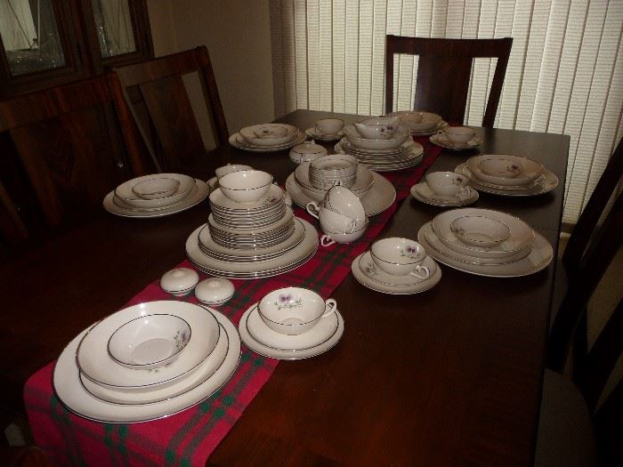large set of dishes