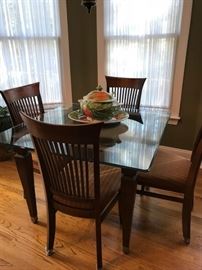 Canadel glass top table & 4 chairs