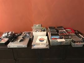 lots of electronics, DVDs, CDs, etc