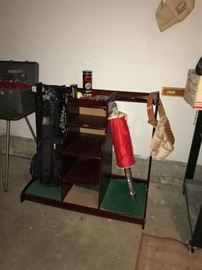 golf caddy, golf bag, shag bag