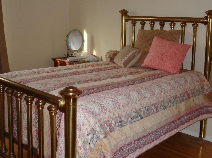 Vintage queen brass bed
