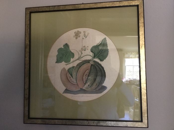 One of two Melon antique etchings