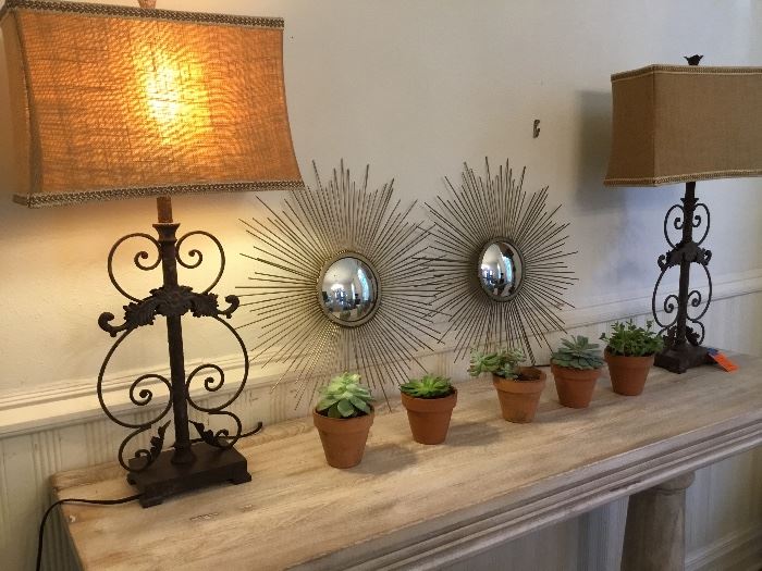 Mini cactus set, two starburst mirror