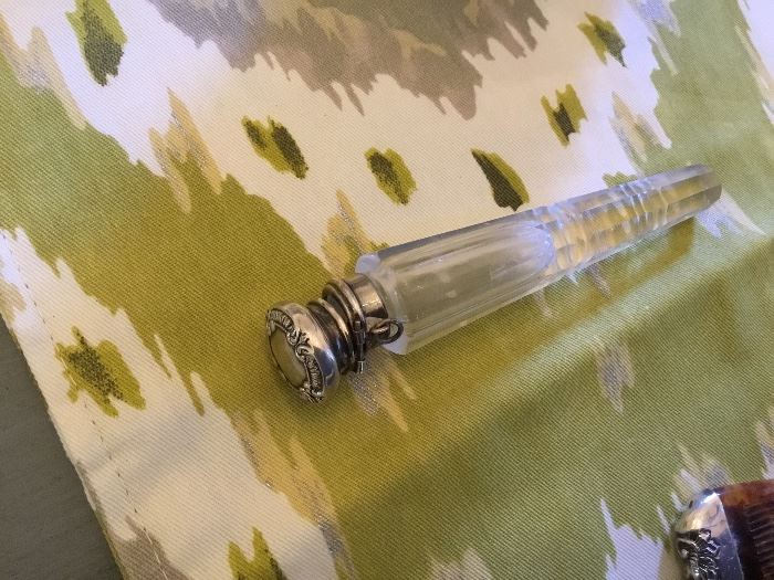 Crystal perfume valve sterling cap need some work