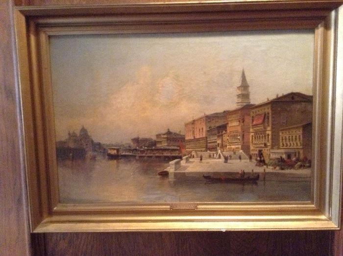 Oil on canvas  Venetian Scene  - KARL KAUFMANN