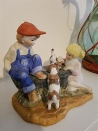 Paul Sebastian Figurine - Kids and Dogs