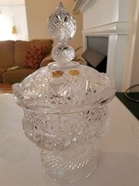  German Nachtmann Crystal Large Covered Compote