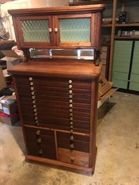Early Antique Dental Cabinet w/Glass Knobs 