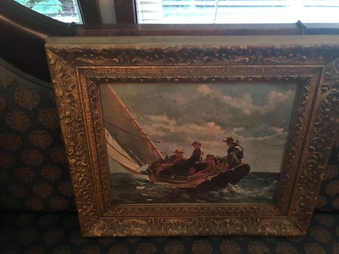 Reproduction Painting with Victorian Gold Frame