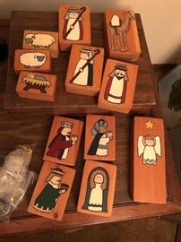 Handpainted Wooden Christmas Nativity Set