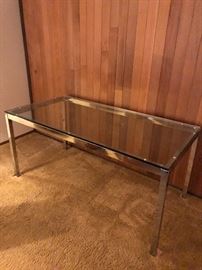 Chrome and Glass Mid Century Table