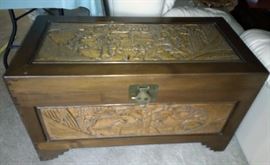 Carved Cedar Chest