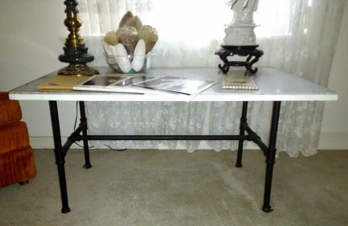 Marble Top Table w/Metal Base