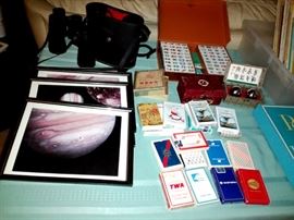 Binoculars, MahJong, Playing Cards, Photos go with other NASA Photos