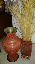 Cinnabar Style Vases...both As Is, but still pretty