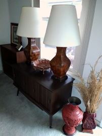Cute Record Cabinet, Pair of Wonderful Lamps