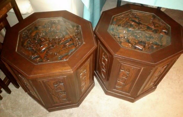 Carved End Tables