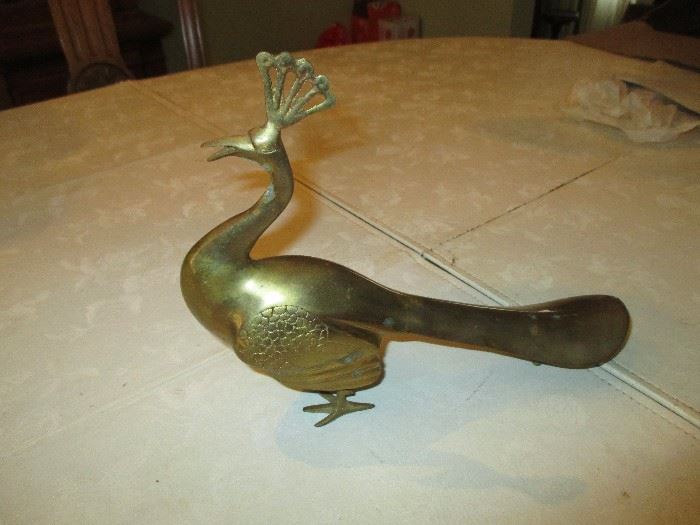 Brass Peacock Statue