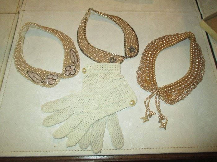 Vintage beaded collars & gloves