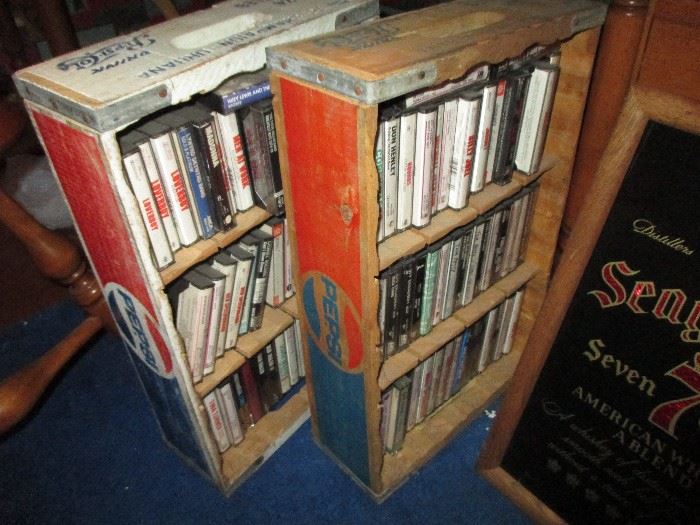 Vintage PEPSI wood crates  - cassette tapes