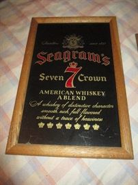 Mirrored Seagram's 7 bar sign