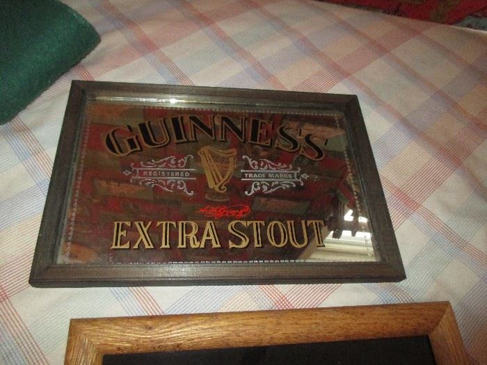 Mirrored Guinness bar sign