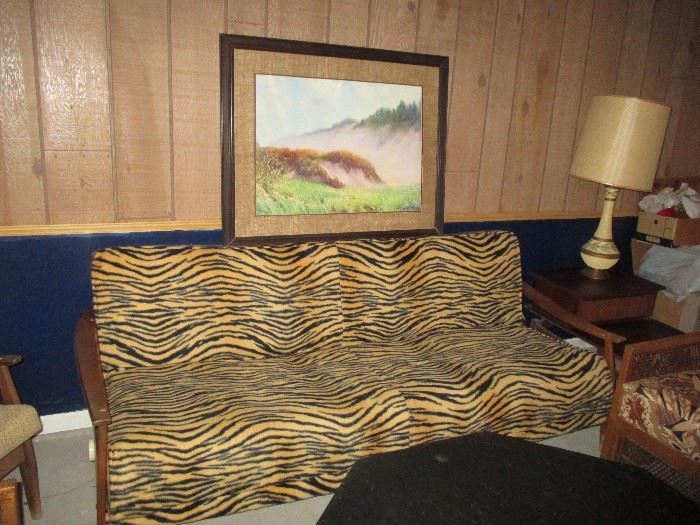 Vintage Tiger Stripe Sofa/Futon