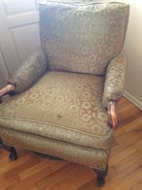 Vintage Overstuffed chair with wood arms