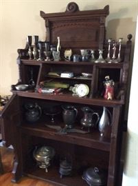 Great Curio shelves repurposed from a desk or organ