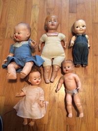 Dolls with glass eyes. soft bodies and cloth bodies