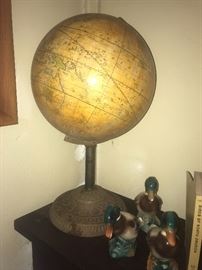 Vintage globe with metal base (globe is as -is_