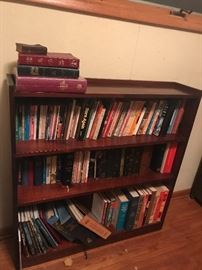 Book shelve and a variety of books 