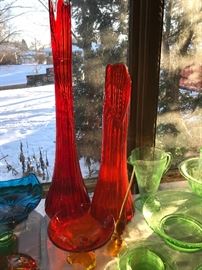 Fun large retro glass vases 