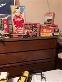 Stanley mid century modern dresser  and toys