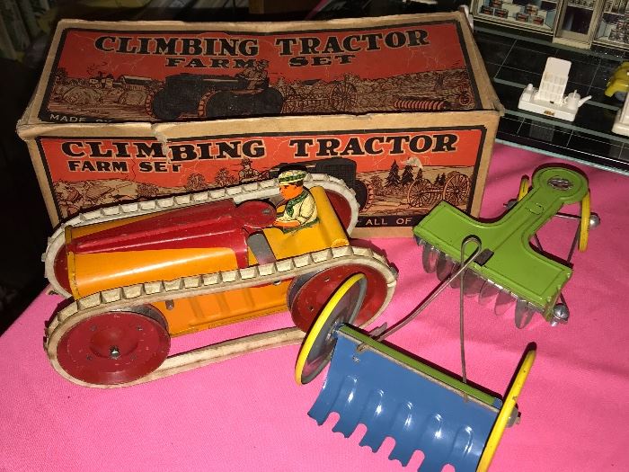 Marx Brothers- Toy Climbing Tractor Farm Set