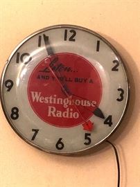 Vintage Westinghouse Radio wall clock. We plugged it in and the second hand started moving right away!