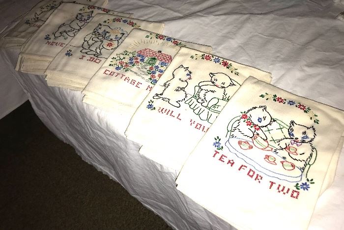 Embroidered vintage towels