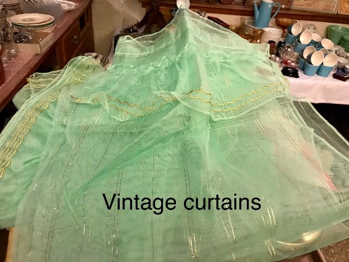 Vintage curtains in a sea foam/mint green that have never been used! 
