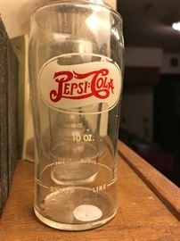 Vintage Pepsi-Cola glasses with syrup line 