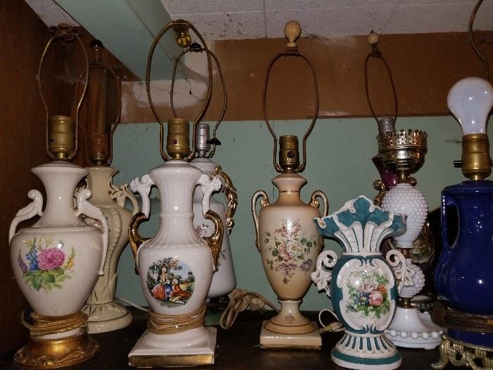 Variety of vintage lamps 