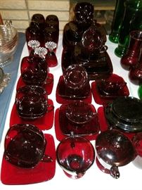 Ruby red vintage dishes 