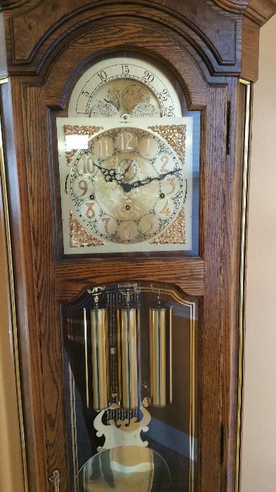 1980's Howard Miller Grandfather clock w/moon dial