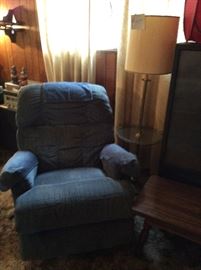 Blue La-Z-Boy recliner