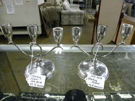 Sterling Silver Candle Sticks 17.5oz Each